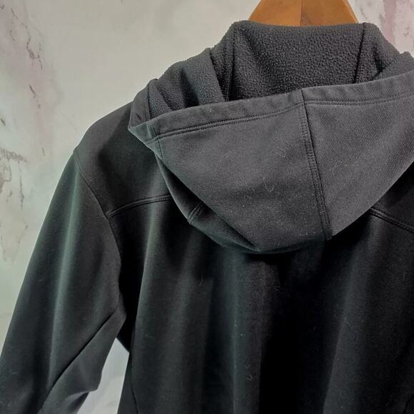 North Face Jacket Mens Large Black Fleece Full Zip Mid Layer Lightweight Hooded - Picture 10 of 15